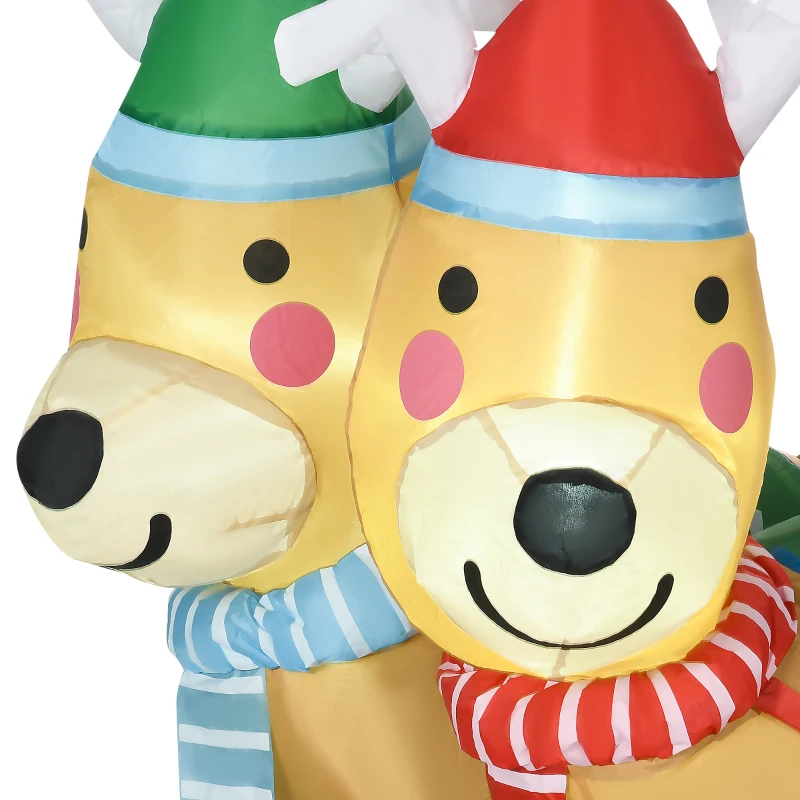 HOMCOM 7ft Christmas Inflatables Decorations Santa Claus on the Sleigh, Blow-Up Outdoor LED Yard Display, Waterproof
