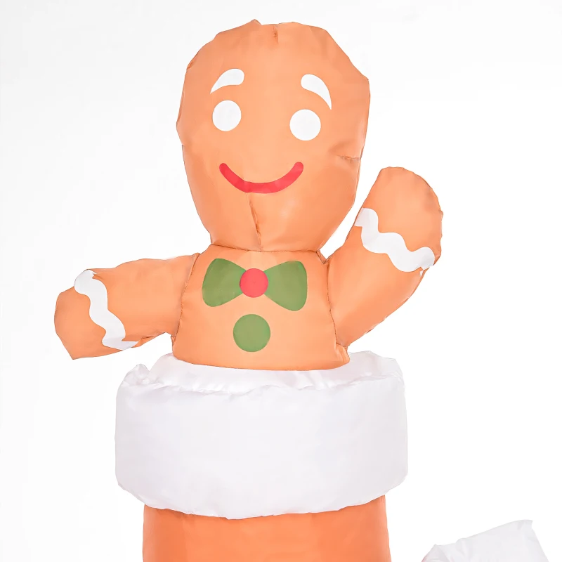 Outsunny 7FT Giant Inflatable Gingerbread House, Christmas Blow Up Decorations with LED Lights for Indoor, Outdoor, Yard