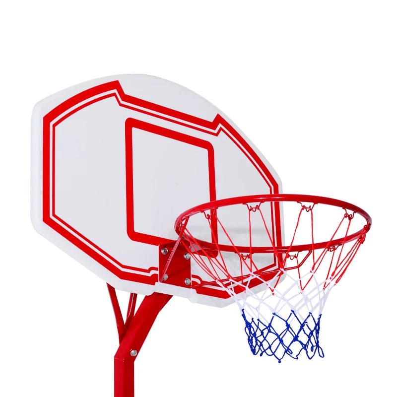 Soozier 6.9-8.5FT Basketball Hoop, Outdoor Adjustable Basketball Goal with Shatterproof Backboard, Built-in Wheels, for Youth, Adults, Indoor, Outdoor