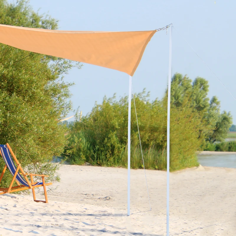 Outsunny Adjustable Sun Sail Shade Canopy Pole/Pipe Installation Kit (SUN SAIL NOT INCLUDED), White