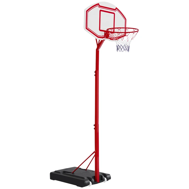 Soozier 6.9-8.5FT Basketball Hoop, Outdoor Adjustable Basketball Goal with Shatterproof Backboard, Built-in Wheels, for Youth, Adults, Indoor, Outdoor