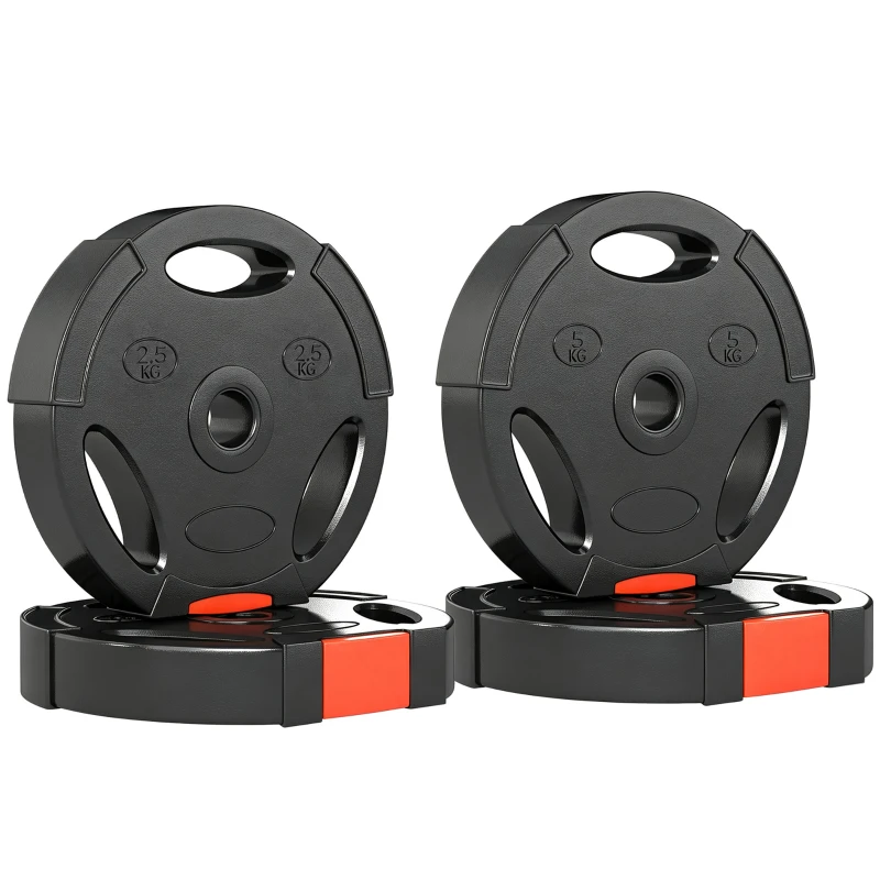 Soozier 1-Inch Weight Plates, Barbell Weights Set for Weightlifting and Strength Training, 2 x 11lbs + 2 x 5.5lbs