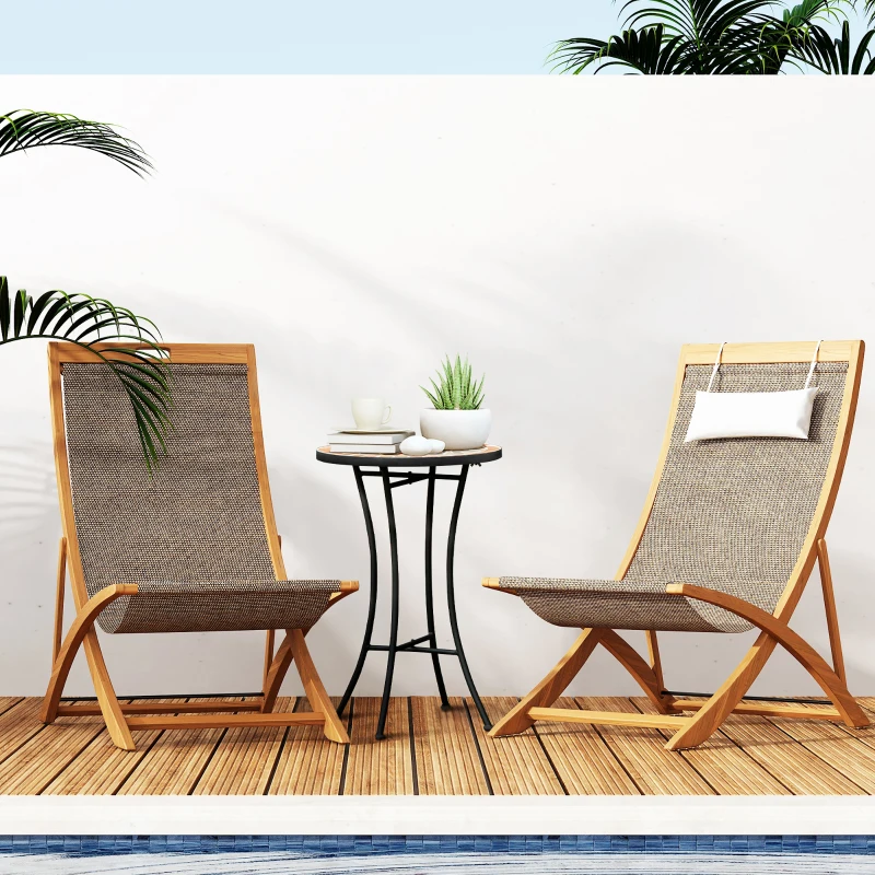Outsunny Mosaic Patio Table, Round Coffee Table with Metal Frame, Garden Furniture for Outdoor, Poolside, Yellow & Grey