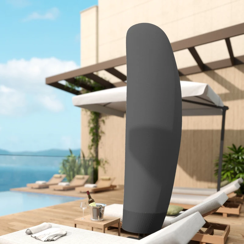 Outsunny 87-Inch Patio Umbrella Cover for for 10ft to 13ft Outdoor Offset Umbrella, Black