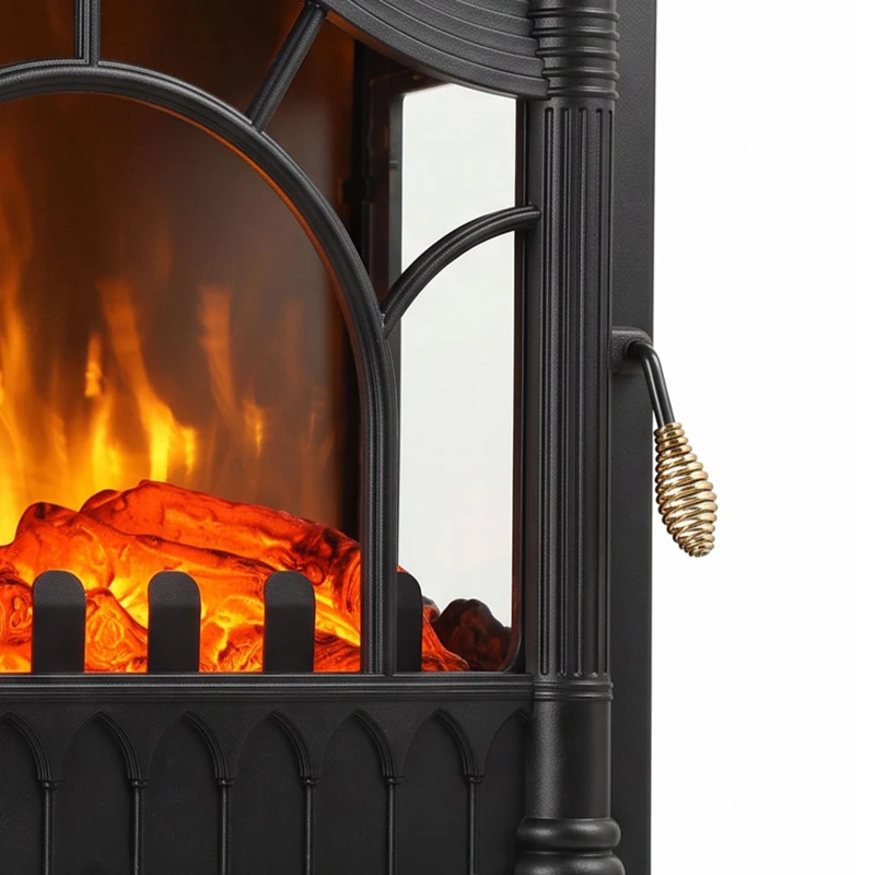 HOMCOM Electric Fireplace 1000W/2000W, Freestanding Heater with Adjustable Thermostat, Overheat Protection, 3D Flame Effect