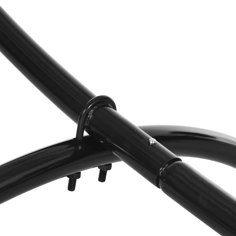 Outsunny 10' Hammock Stand with Steel Frame, Hammock Chair Stand Only for Garden, Camping, Picnic, Outdoor, Patio, Fits 110.2"-114.2" hammocks, Black