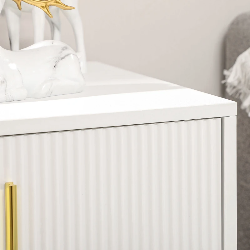 HOMCOM Drawer Chest, 3-Drawer Storage Cabinet Unit with Metal Legs for Living Room, 19.7"x15.7"x24.8", White