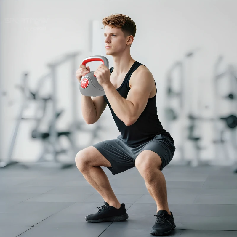 Soozier 31 lb Soft Kettlebell, Sand Filled Weight with Grip Handle, Solid Kettlebell Weight for Full Body Workout, Red