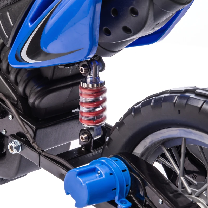 Qaba 12V Kids Electric Motorcycle, Ride on Motorcycle with Training Wheels, Rear Suspension, Horn for 3-6 Years, Blue