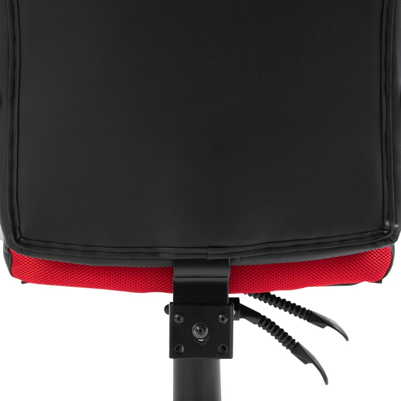 HOMCOM Racing Gamer Chair, High Back Faux Leather Gaming Chair with Headrest and Lumbar Support, Red