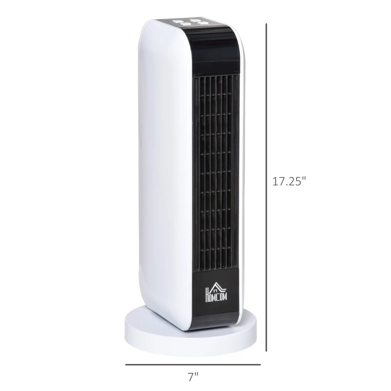 HOMCOM 1500W Ceramic Space Heater, 2-In-1 Oscillating Portable Heater with Three Heating Modes(High, Low, Fan), Timer, Remote Control, for Indoor Use, White