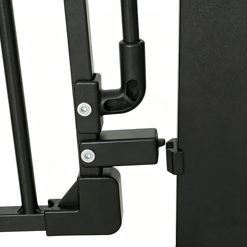 PawHut 53.1" Tall Dog Gate with Cat Door, 32"-42.5" Wide Adjustable Pressure Mounted for Doorways, Hallways, No Drilling, Black