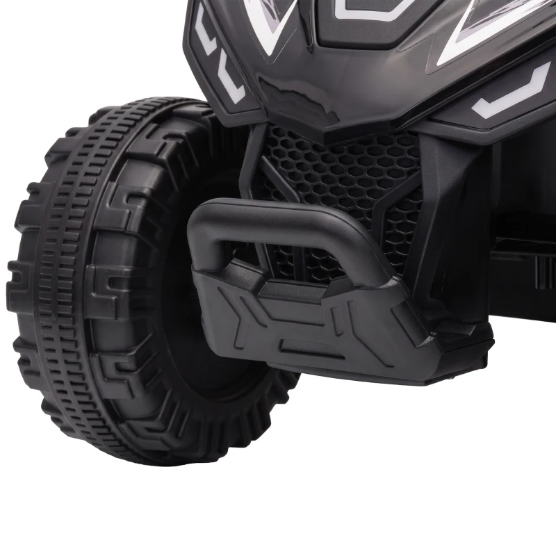 Qaba 6V Kids ATV, 4 Wheels Kids Quad with Button Control, 45Mins Runtime, Max 1.2MPH, Max 55lbs Load for 18-48 M, Black