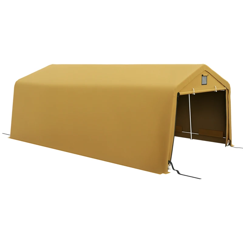 Outsunny Carport 12' x 20' Portable Garage, Heavy Duty Car Port Canopy with Ventilation Windows and Large Roll-up Door, Yellow