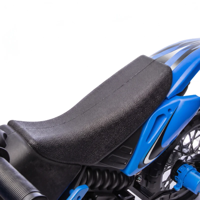 Qaba 12V Kids Electric Motorcycle, Ride on Motorcycle with Training Wheels, Rear Suspension, Horn for 3-6 Years, Blue