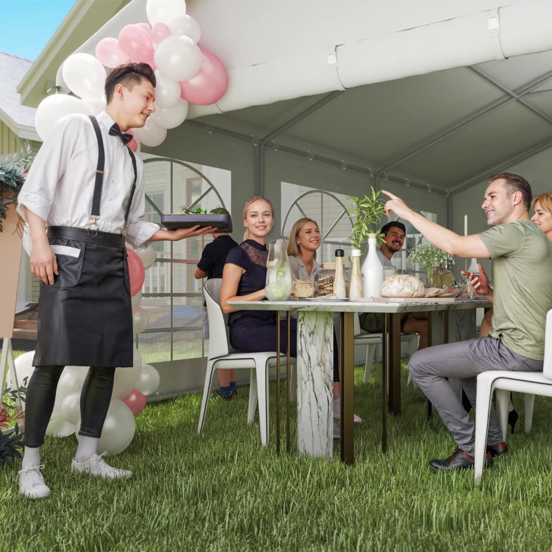Outsunny 20 x 40 ft Heavy Duty Party Tent Outdoor Gazebo Wedding Tent Event Shelter Carport BBQ with Removable Sidewalls & Windows, Outside Waterproof Canopy for Parties, White