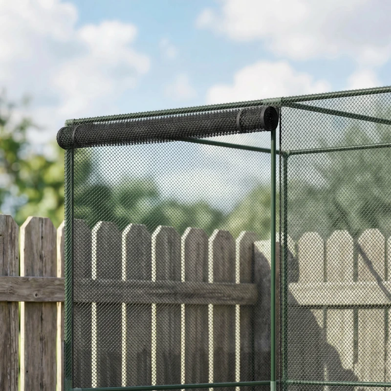 Outsunny 6' x 4' x 6' Crop Cage, Plant Protection Tent with Zippered Doors for Vegetable Garden, Backyard, Black