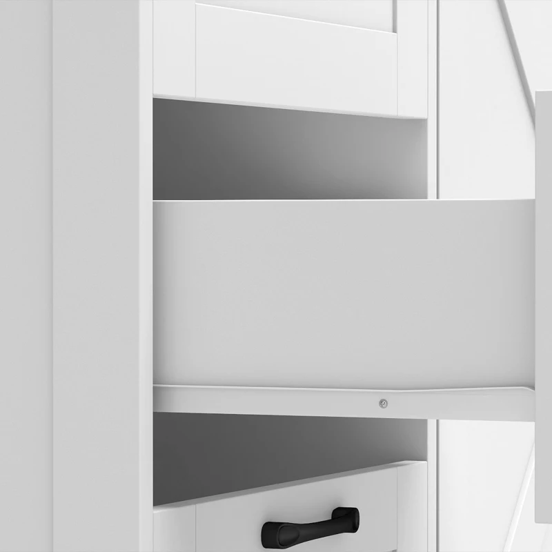 HOMCOM Sideboard Buffet Cabinet with Storage and Charging Station, 48" Farmhouse Kitchen Storage Cabinet with 3 Drawers, White