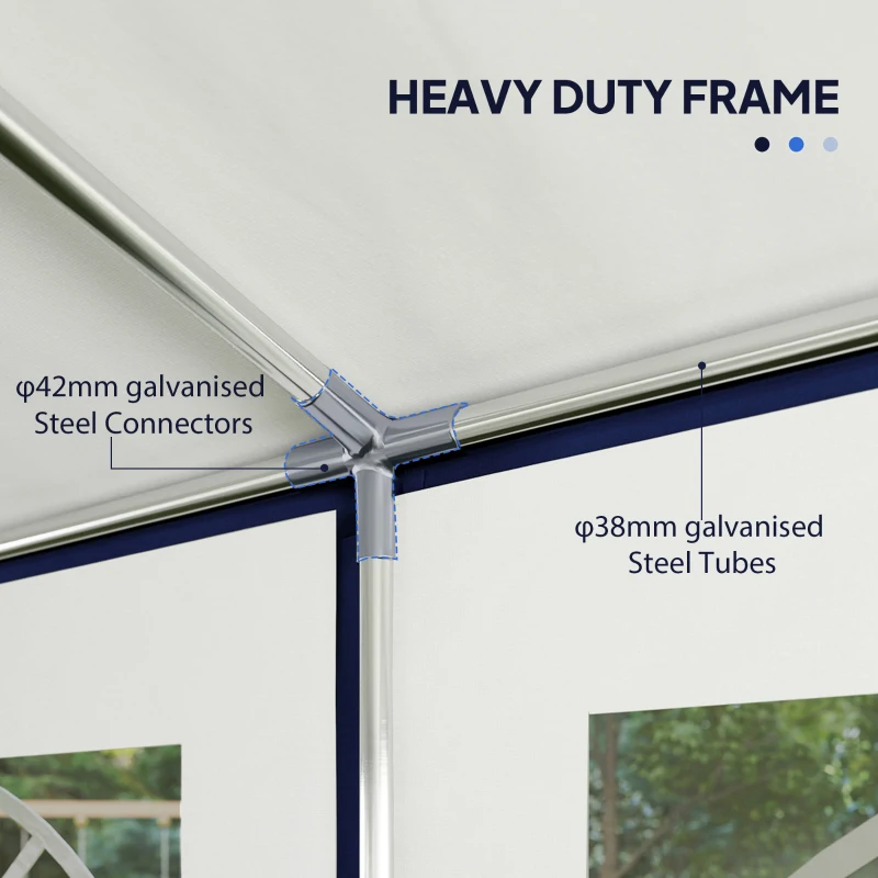 Outsunny 16.5' x 33' Large Party Tent, Heavy Duty Outdoor Canopy Tent with Removable Sidewalls, 10 Windows, Blue