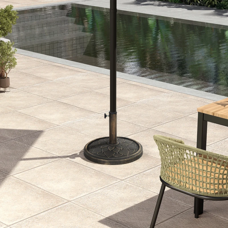 Outsunny Round Patio Umbrella Base, 26 lbs Resin Umbrella Stand Base, Patio Umbrella Holder for 1.3"/1.5"/1.9" Umbrella Poles