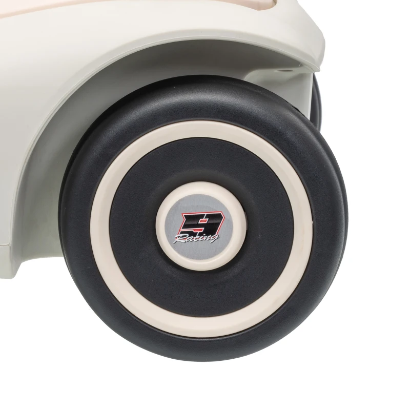 Qaba 12V Electric Wiggle Car with Convertible Steering Wheel Pull Handle, 2 Speed, Music, Lights for 3-5 Years, White