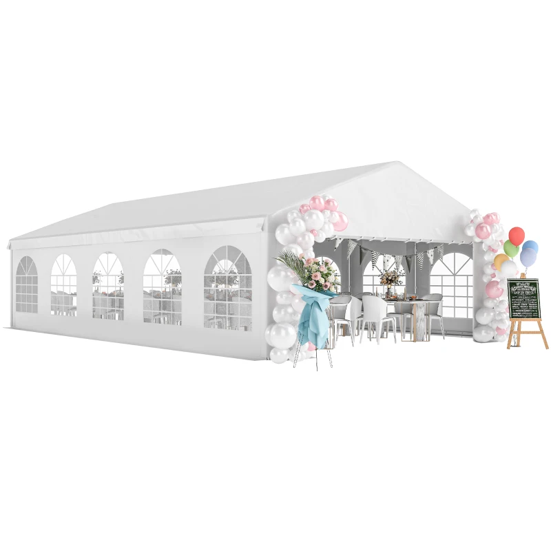 Outsunny 20'x33' Heavy Duty Large Party Tent & Carport with Removable Sidewalls, Portable Garage Canopy Tent, White