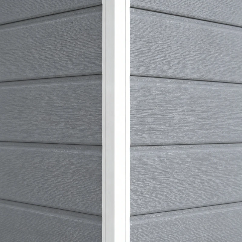 Outsunny 6x4.5FT Plastic Shed, Lockable Garden Tool Storage House with Double Doors and Vent, Grey