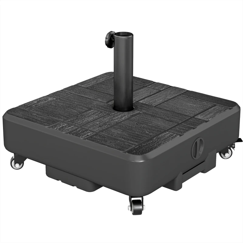 Outsunny Patio Umbrella Base Outdoor Umbrella Stand with Wheels for 1.5"/1.9" Poles