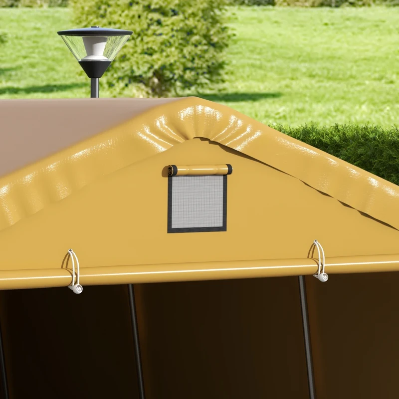 Outsunny Carport 12' x 20' Portable Garage, Heavy Duty Car Port Canopy with Ventilation Windows and Large Roll-up Door, Yellow