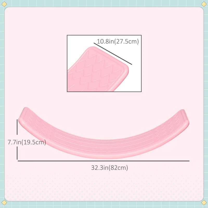 Qaba 32.3" Balance Board, Wobble Board Kids Curvy Rocker Board, Ended Preschool Learning Montessori Waldorf Toy, Pink
