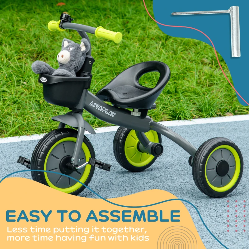 Qaba Tricycle for Kids Age 2-5, Toddler Bike for Children, Yellow