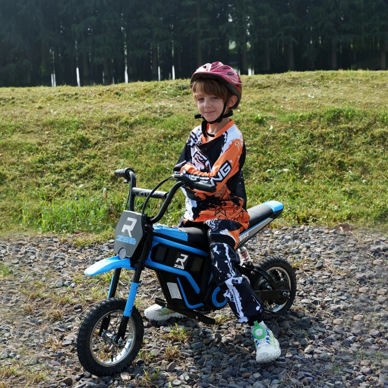 Aosom 24V 350W Electric Dirt Bike Up to 15 MPH w/ Twist Grip Throttle, Blue
