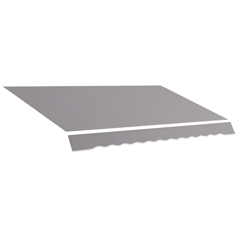 Outsunny Retractable Awning Fabric Replacement for 11' x 10' Outdoor Sunshade Canopy Awning, UV Protection Cover, Light Grey