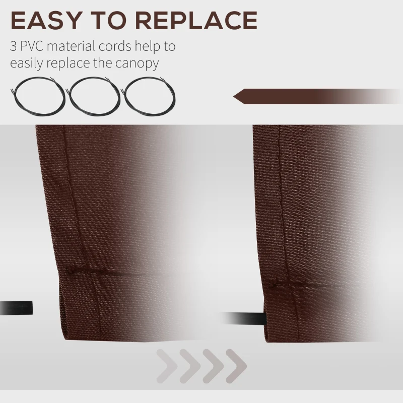 Outsunny Retractable Awning Fabric Replacement for 13' x 8' 840-151, Coffee