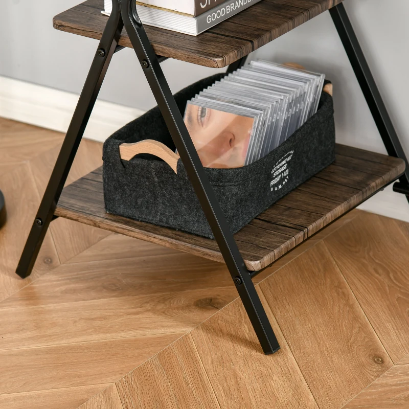 HOMCOM Computer Desk with Storage Shelves, Writing Desk for Home Office, Study Workstation, Brown