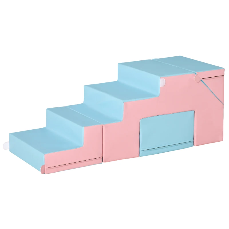 Qaba 2 Piece Foam Climbing Toys for Toddlers 1-3 Years to Slide, Climb and Crawl, Multicolor