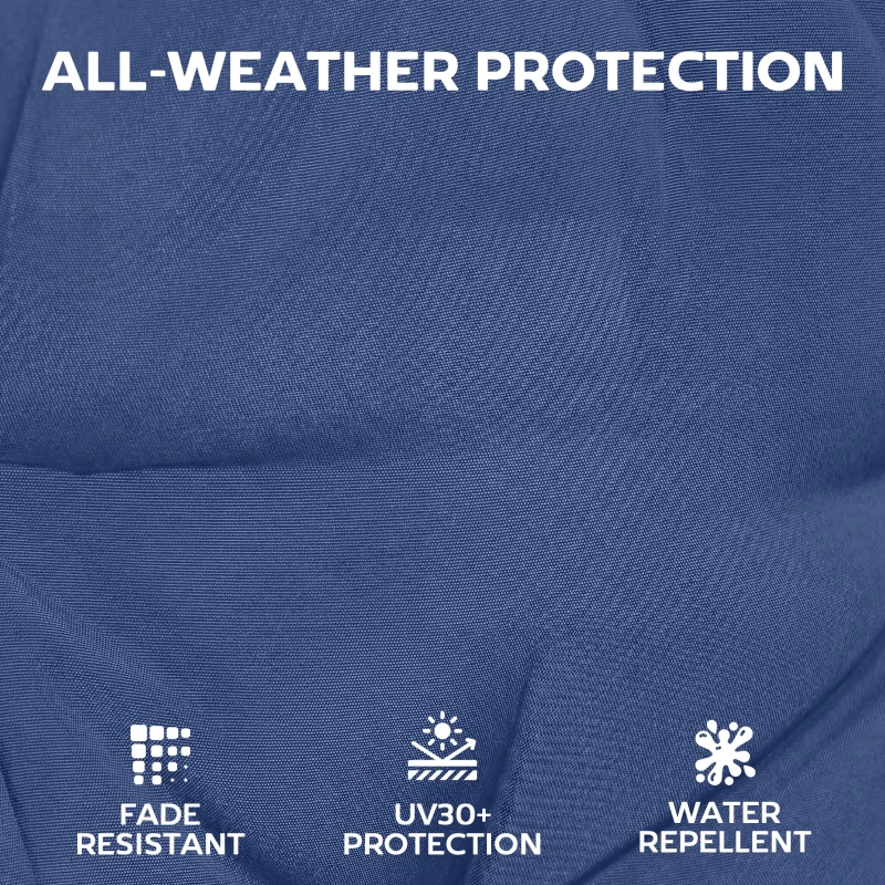 Outsunny Patio Chair Cushions Set of 4, Waterproof Non-Slip Lounge Chair Cushions, 44"x21", Navy Blue