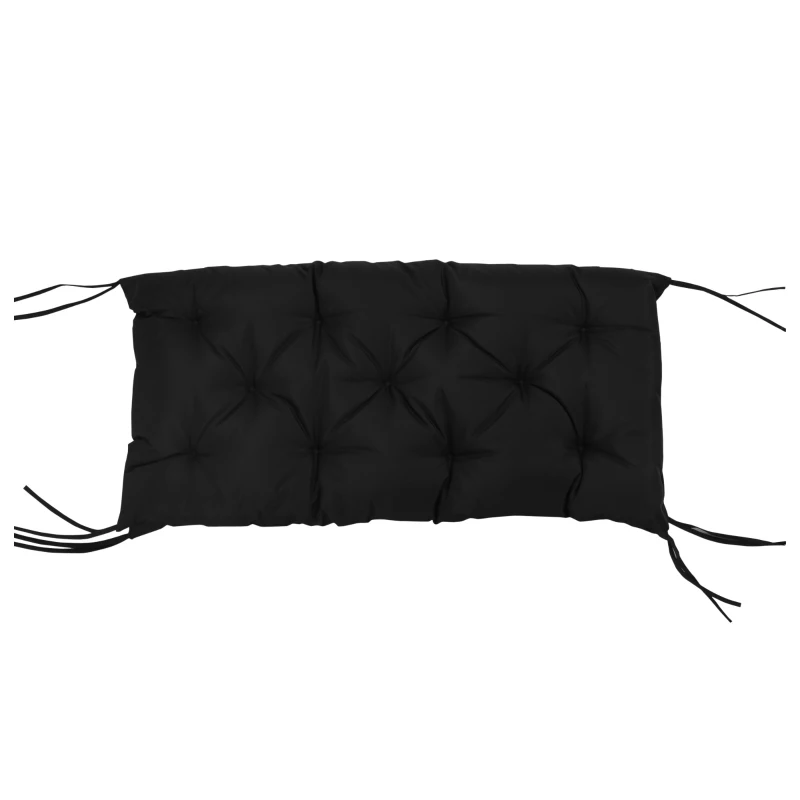 Outsunny Porch Swing Cushion Garden Bench Cushion with Backrest, Non-Slip 2-seater Soft Pad, Swing Chair Mat Replacement for Indoor and Outdoor, 39.4" x 38.6", Black
