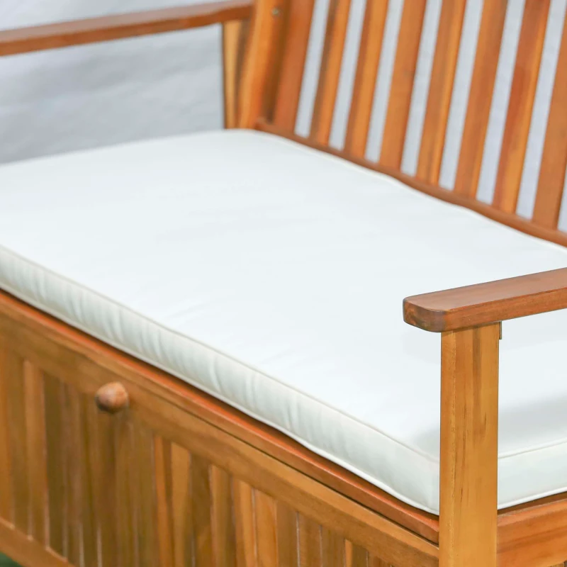 Outsunny 30 Gallon Storage Bench Deck Box with Zippered Padded Cushion Loveseat Perfect for Patio Garden Storage and Front Porch Decor