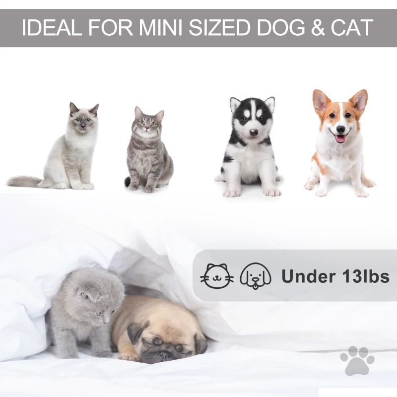 PawHut Pet Teepee Tent Cat Bed Dog House with Thick Cushion Chalkboard for Kitten and Puppy up to 13lbs 28inch Grey