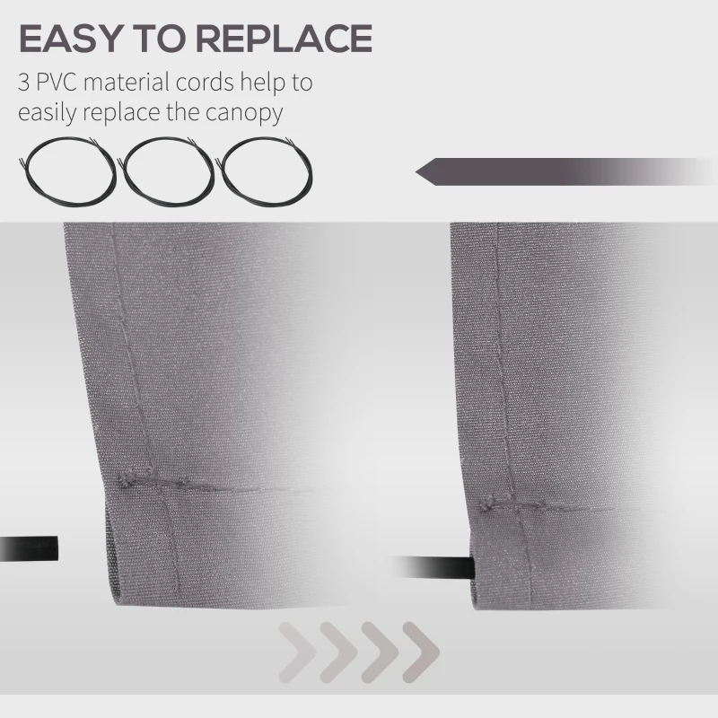 Outsunny Retractable Awning Fabric Replacement for 11' x 10' Outdoor Sunshade Canopy Awning, UV Protection Cover, Light Grey