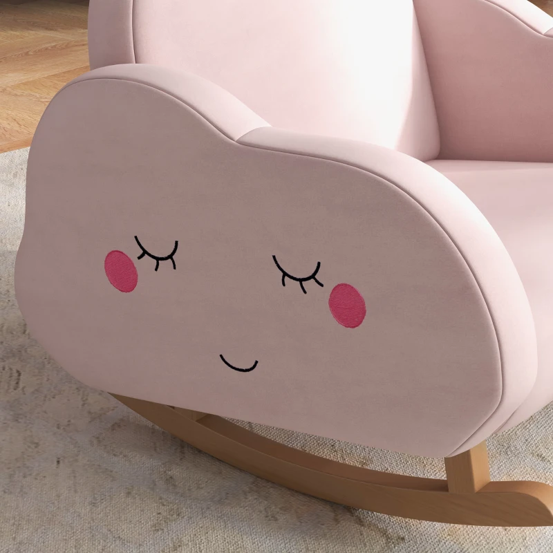 Qaba Rocker Armchair for Nursery Playroom Preschool for 1.5-5 Years, Pink