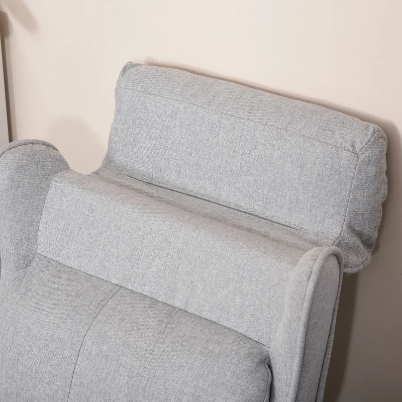 Qaba Kids Recliner Chair Children Sofa Angle Adjustable Single Lounger Armchair Gaming Chair, Light Grey