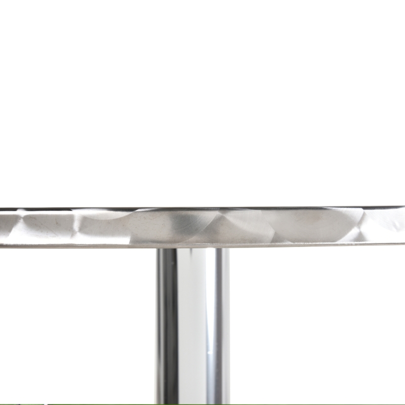 HOMCOM 24 Inch Round Bar Table 43" H Adjustable Stainless Steel Top Aluminum Frame Home Pub Bistro