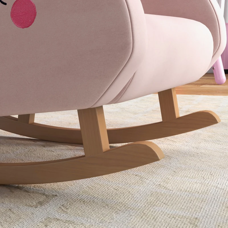 Qaba Rocker Armchair for Nursery Playroom Preschool for 1.5-5 Years, Pink