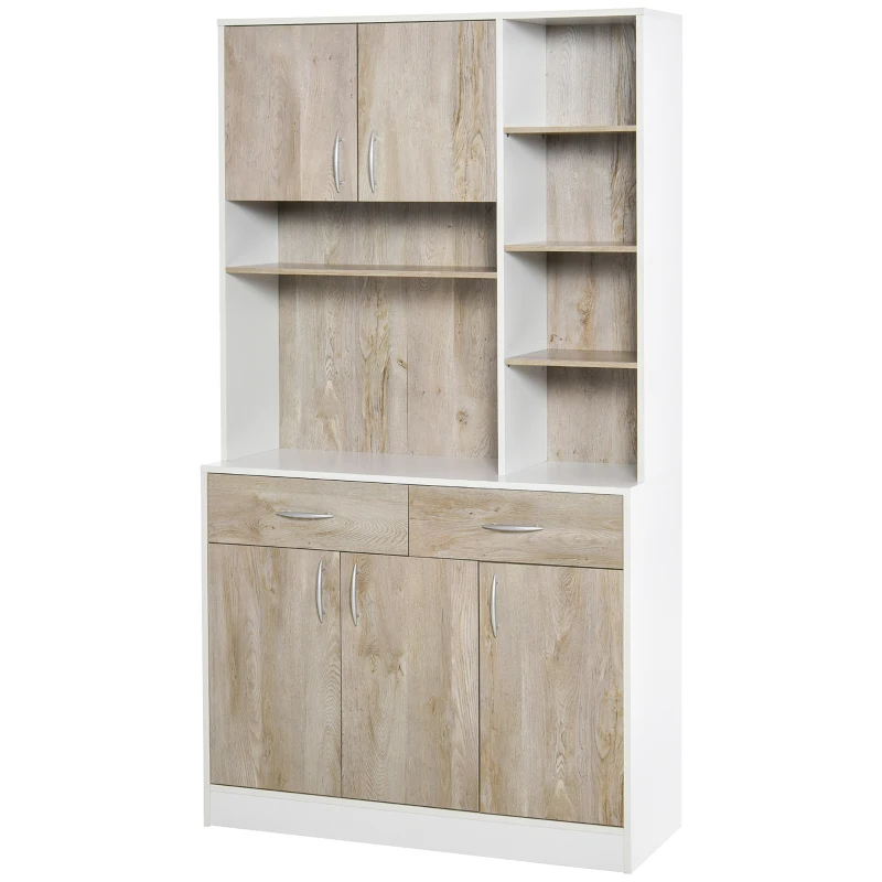 HOMCOM Kitchen Buffet with Hutch Multi Storage Cupboard Cabinet Server Sideboard with Drawers