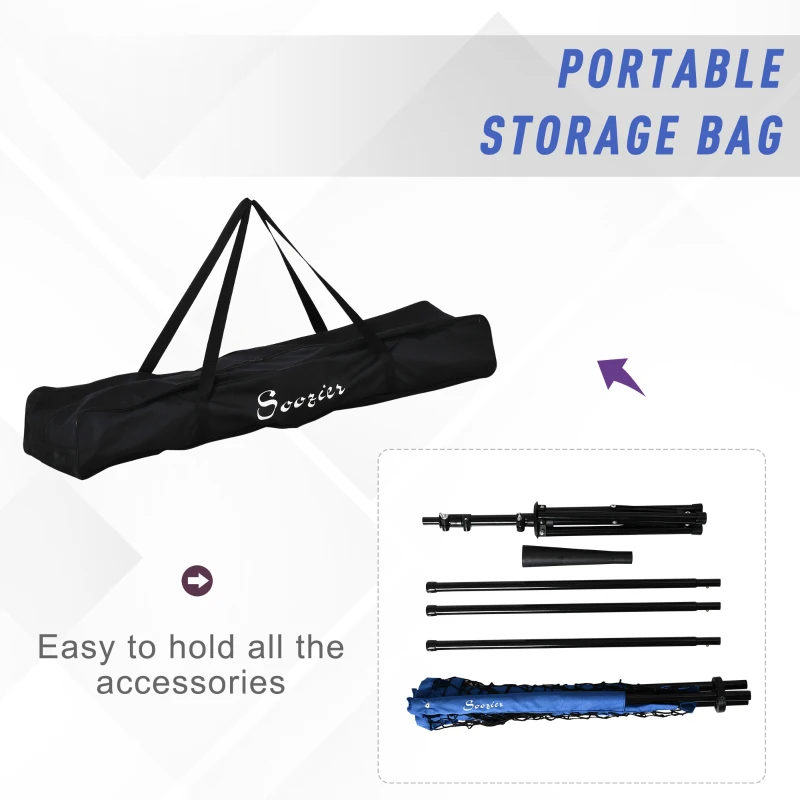Soozier Baseball Practice Net Set with 7.5x7ft Catcher Net, Ball Caddy and Batting Tee, Blue