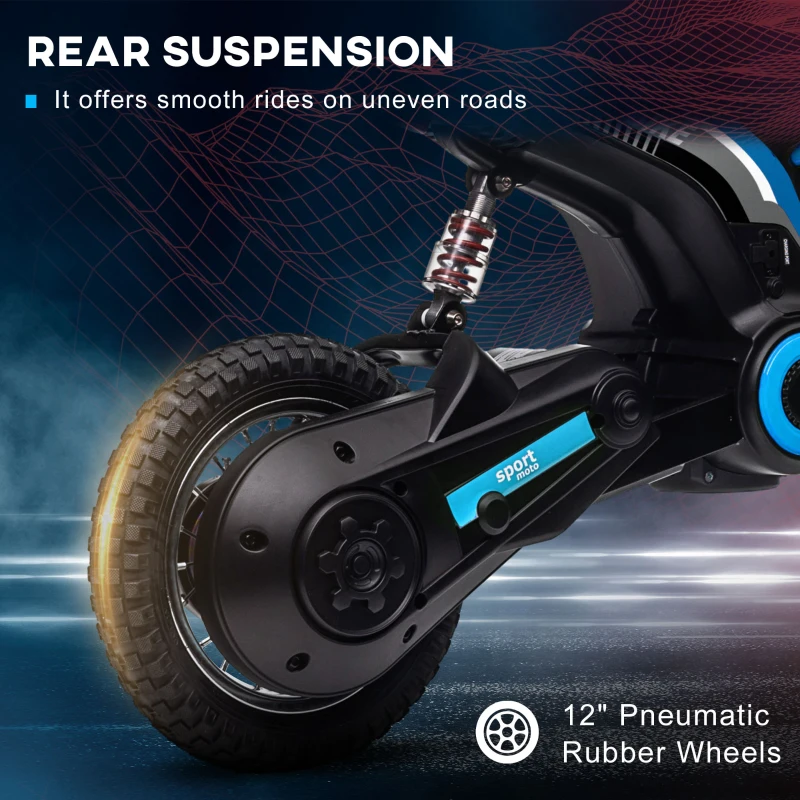 Aosom 24V 350W Electric Dirt Bike Up to 15 MPH w/ Twist Grip Throttle, Blue