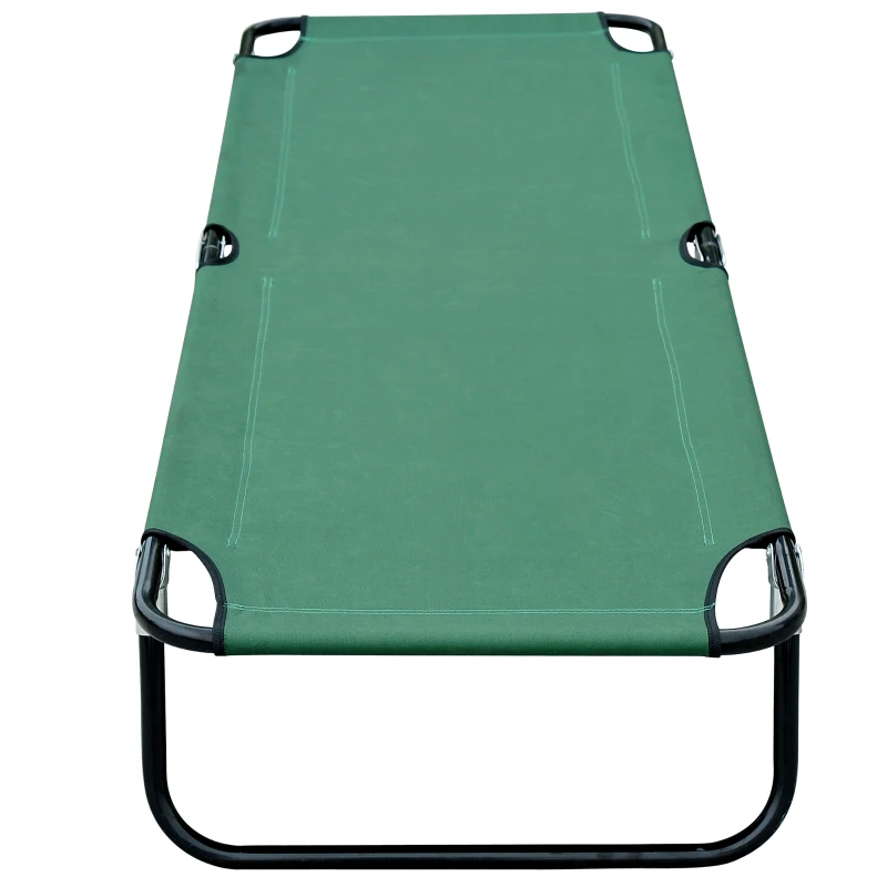 Outsunny Camping Cot for Adults, Folding Bed, Portable Sleeping Cot for Travel, Beach, Hiking, Rated for 264lbs, Green
