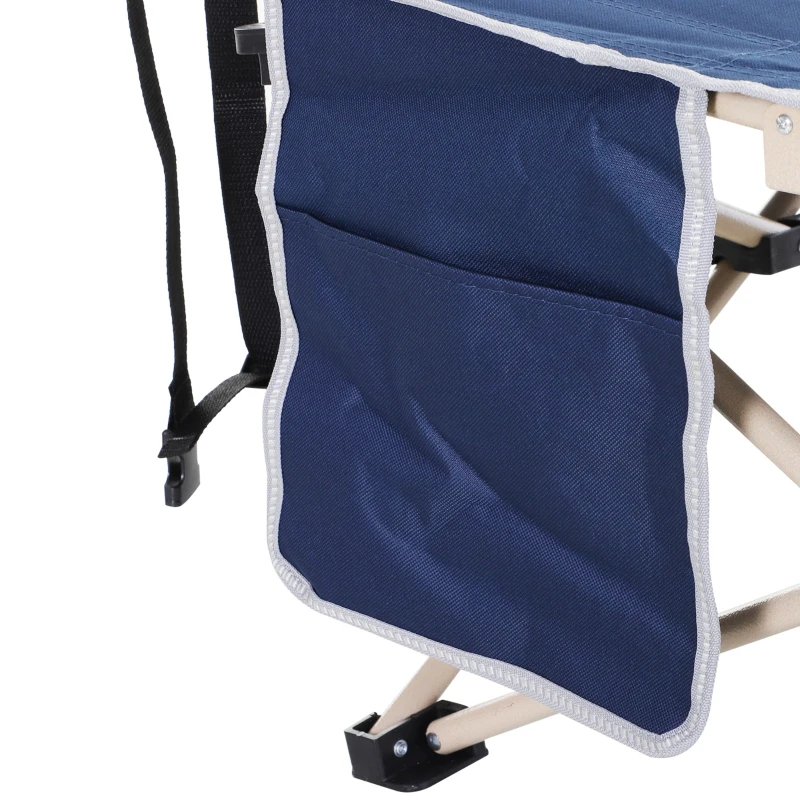 Outsunny Folding Camping Cots for Adults with Carry Bag, Side Pocket, Outdoor Portable Sleeping Bed, 330 lbs. Capacity, Blue